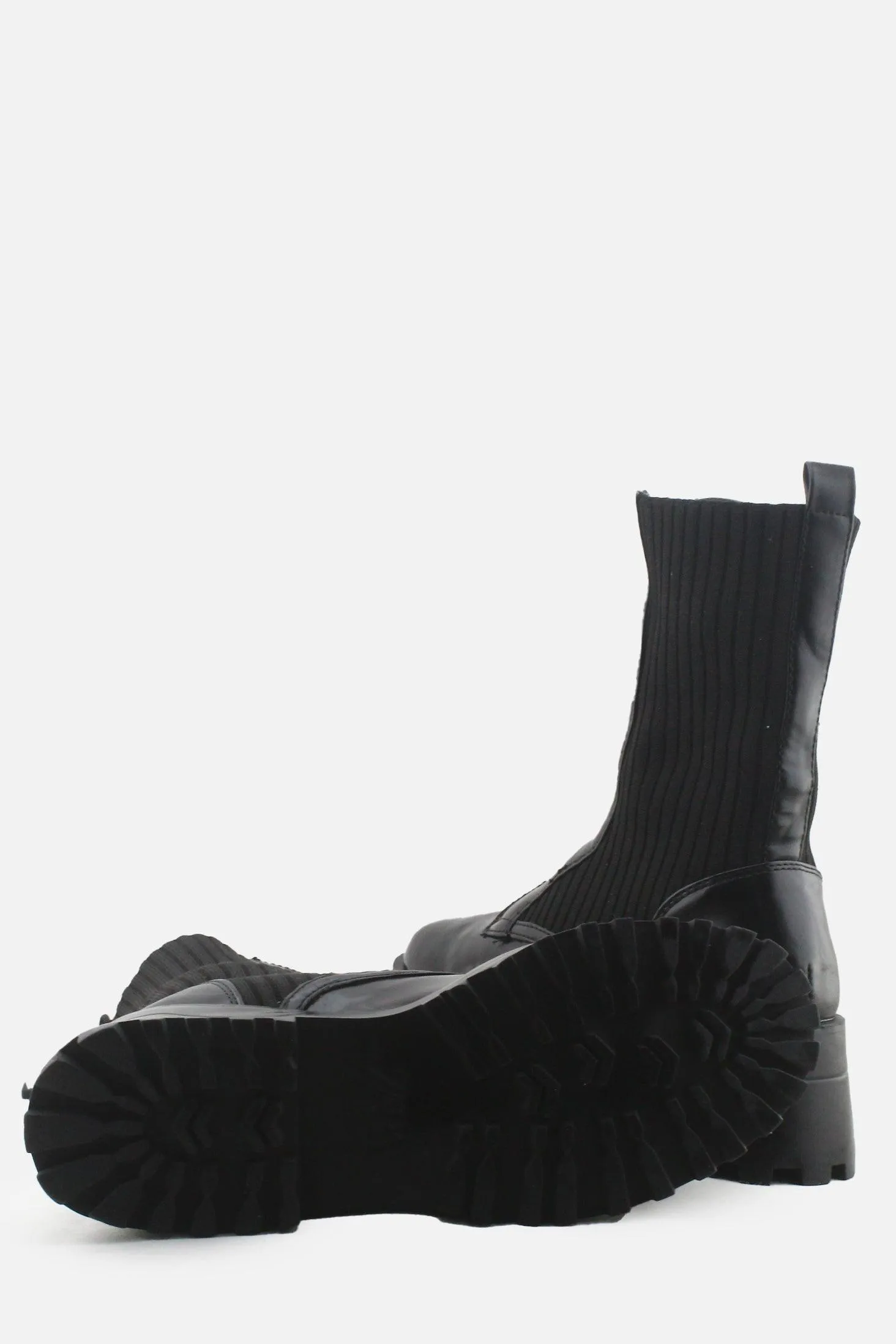 Zara Zipper Sock Boots | Textile