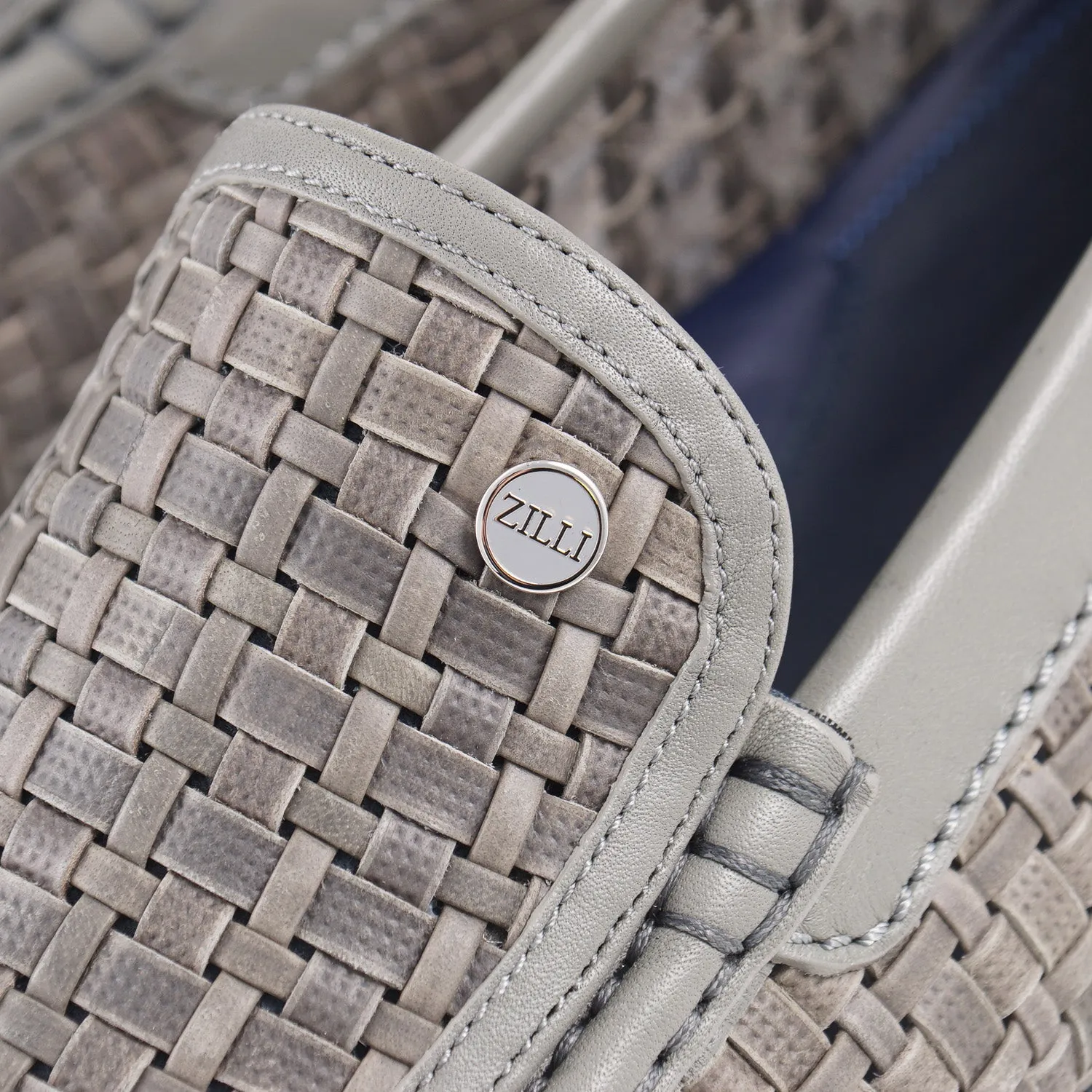 Zilli Woven Leather Driving Loafers