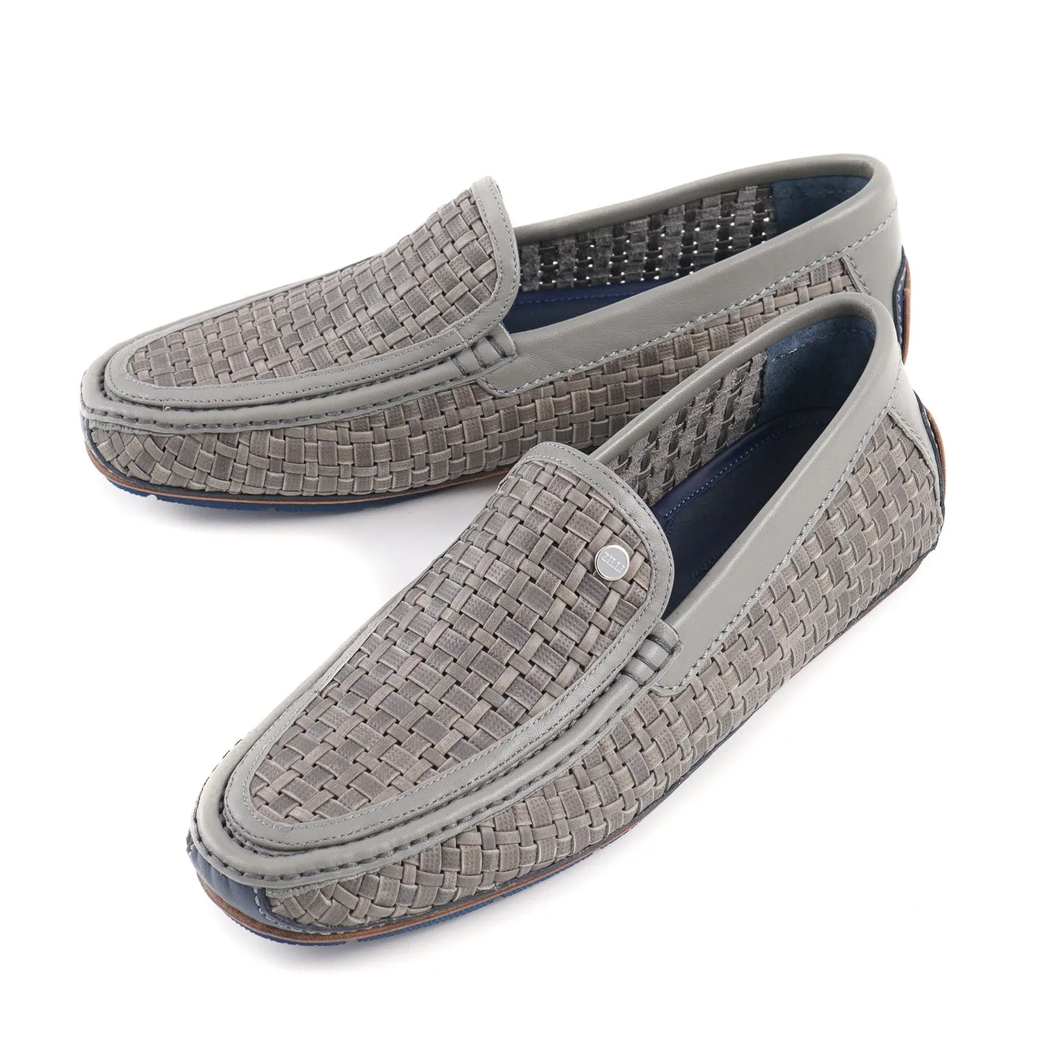 Zilli Woven Leather Driving Loafers